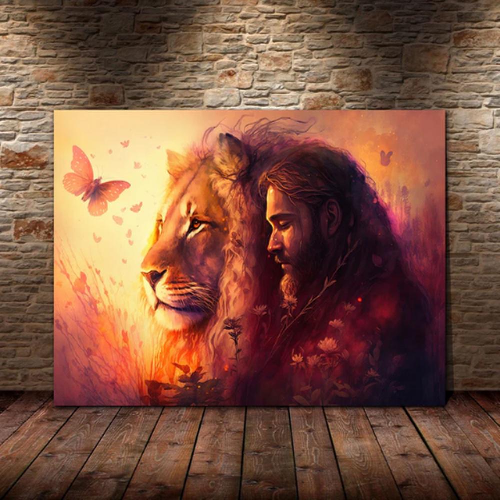 The Lion of Judah Jesus Christ Canvas Poster Wall Art The Lion of Judah Jesus Christ Canvas Poster Wall Art