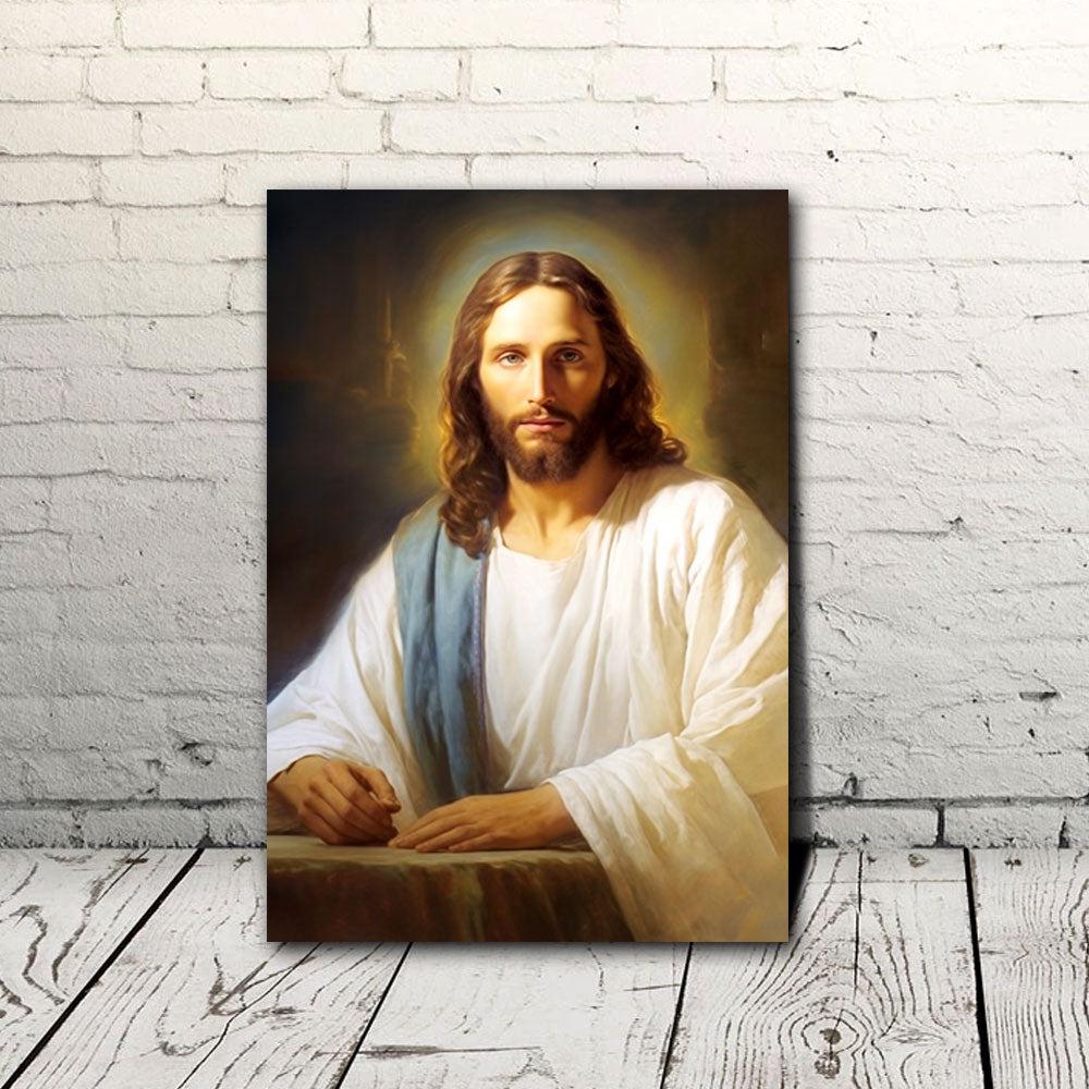 Vintage Front Portrait Of Jesus Canvas Poster Wall Art Vintage Front Portrait Of Jesus Canvas Poster Wall Art